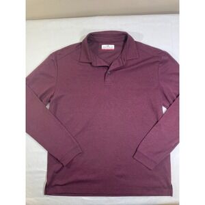 Grand Slam Performance Mens Long Sleeve Polo Shirt Maroon Burgundy Size Medium